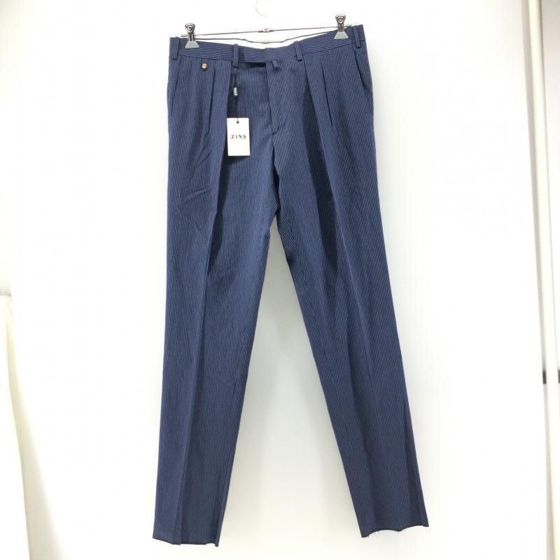 中古】BERNARD ZINS ストライプスラックス ネイビー サイズ44/34