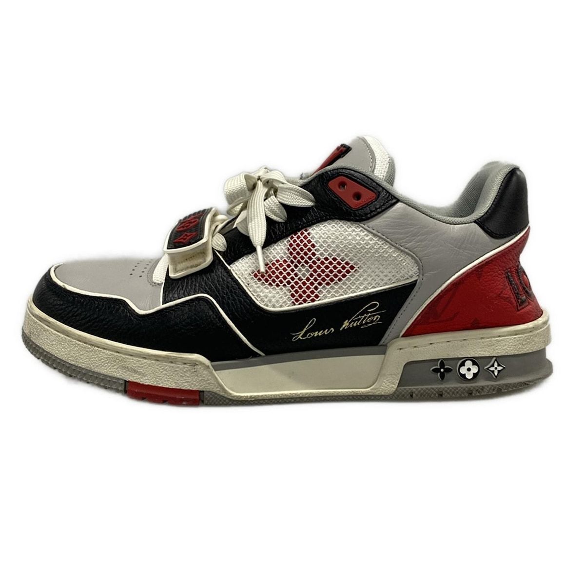 LOUIS VUITTON(ルイヴィトン) スニーカー 7 1/2 メンズ LV Trainer Sneaker 1AC4ZW レッド×白×マルチ