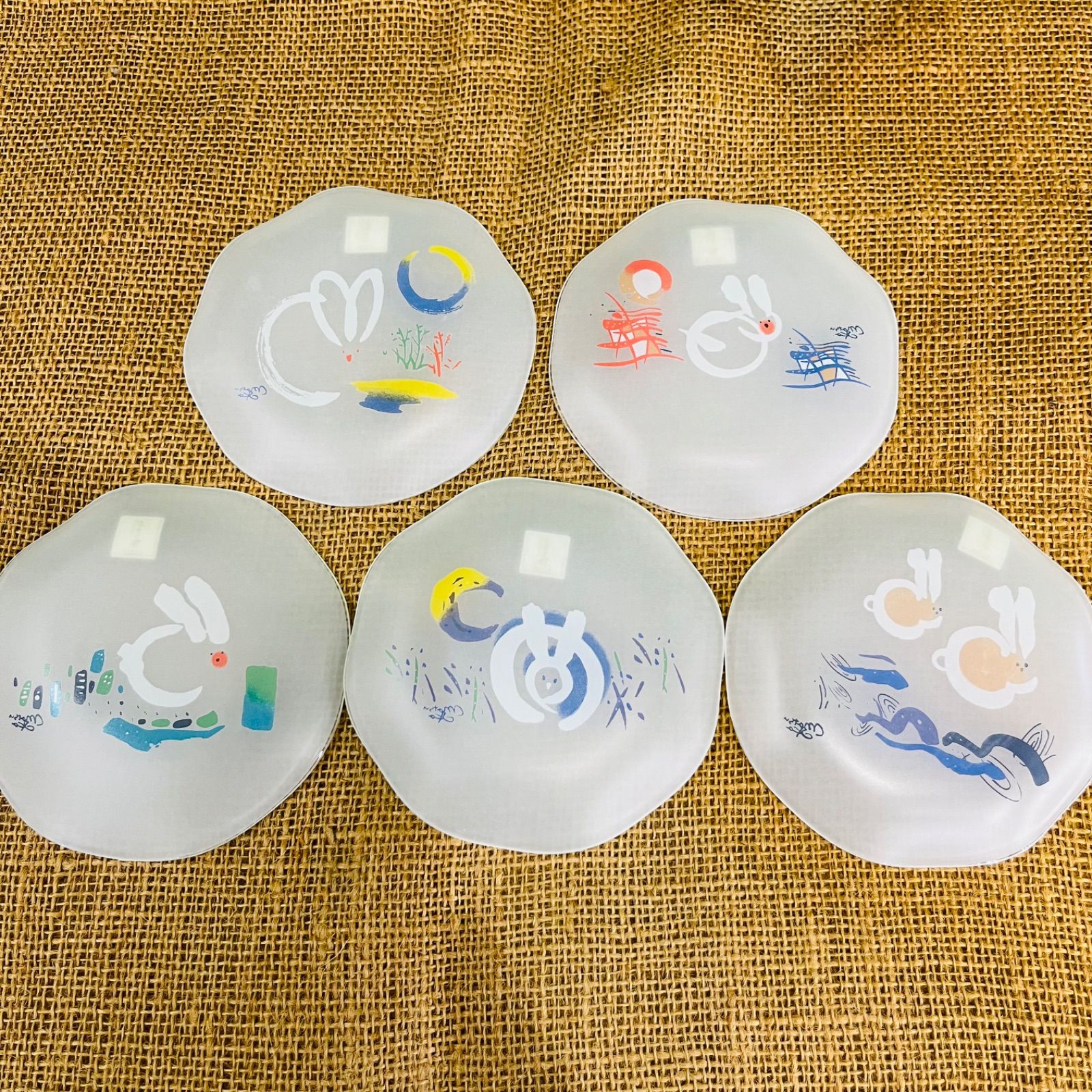 カメイガラス　日本の詩　デサート　アイスクリーム皿　5客セット カメイガラス 日本の詩 デサート アイスクリーム皿 5客セット