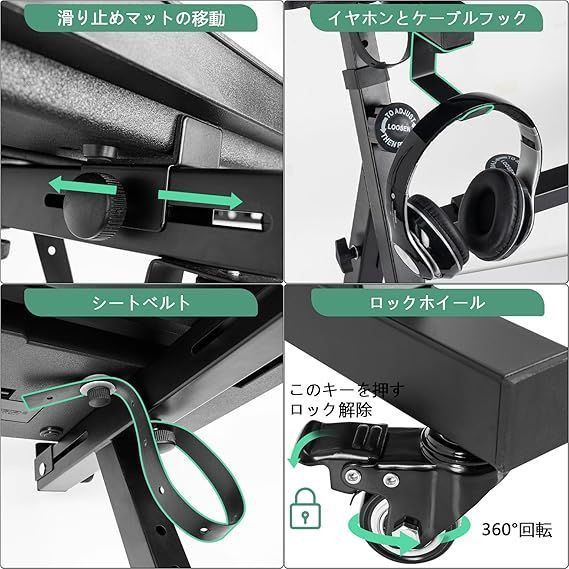 Rxakudedo キーボードスタンド キャスター キーボードスタンド z