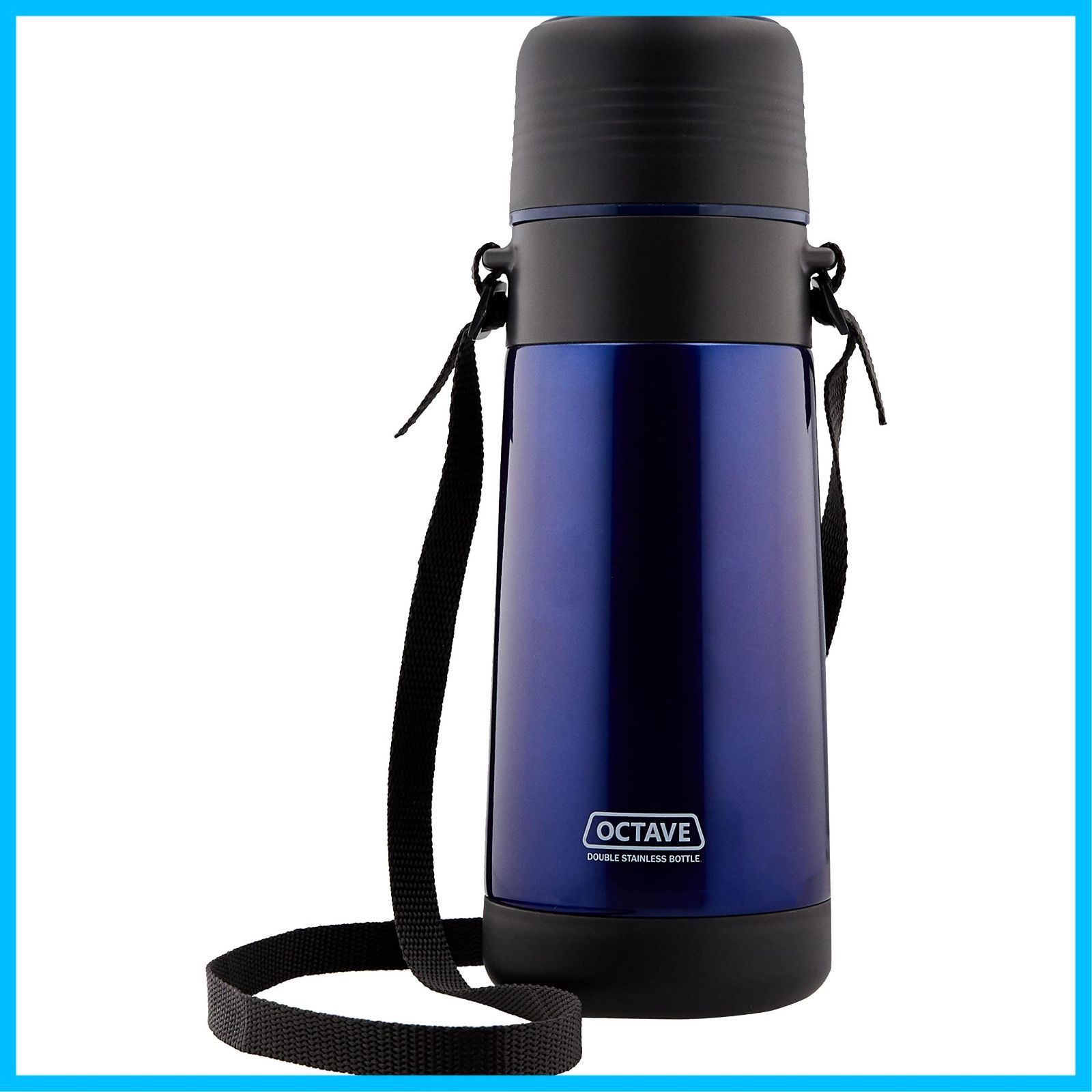 【新着商品】ダブル 広口 ステンレス コップ付 ボトル 1000ml オクターブ 水筒 ブルーHB-1743 パール金属
