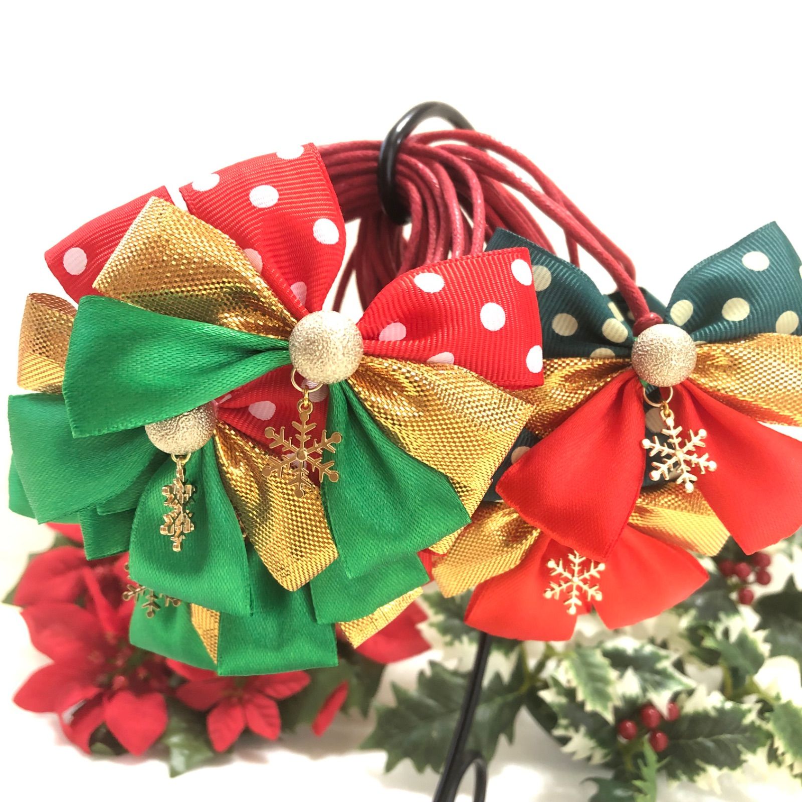 🎄クリスマスリボン🎄業務用【20本】トリミングチョーカー リボン
