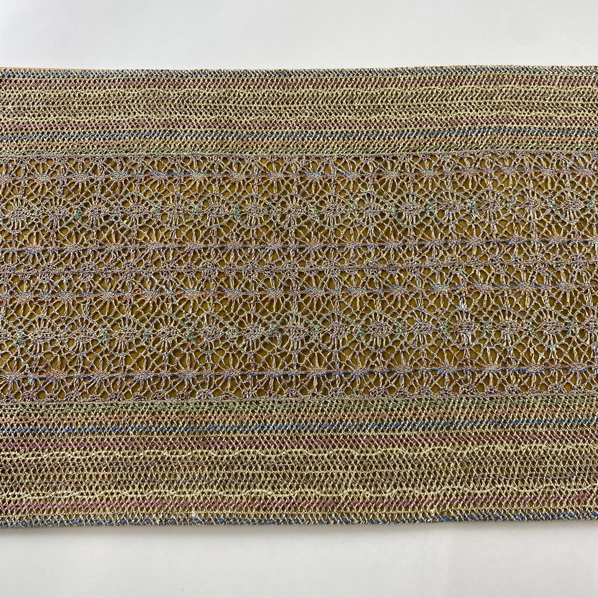 半幅帯 美品 名品 縞 幾何学 山吹茶色 正絹 中古 半幅帯 美品 名品 縞 幾何学 山吹茶色 正絹 中古 - 着物・浴衣新品