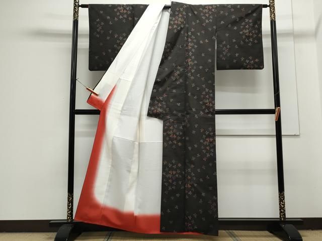 平和屋着物○本場大島紬 9マルキ 泥染め 舞蝶文 正絹 逸品 CAAS9352th