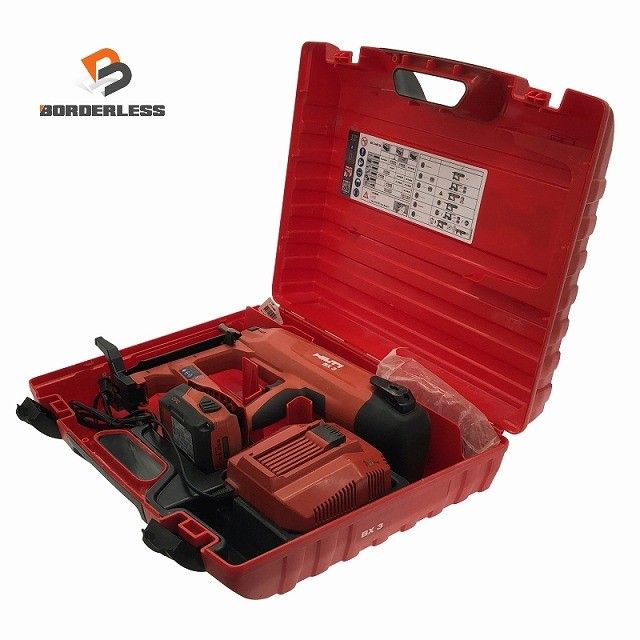 品 HILTI ヒルティ 21.6V 充電式留付けツール BX3-ME バッテリ1個 充電器 ケース付 コンクリートネイラー 鋲打ち機 鋲打機117345