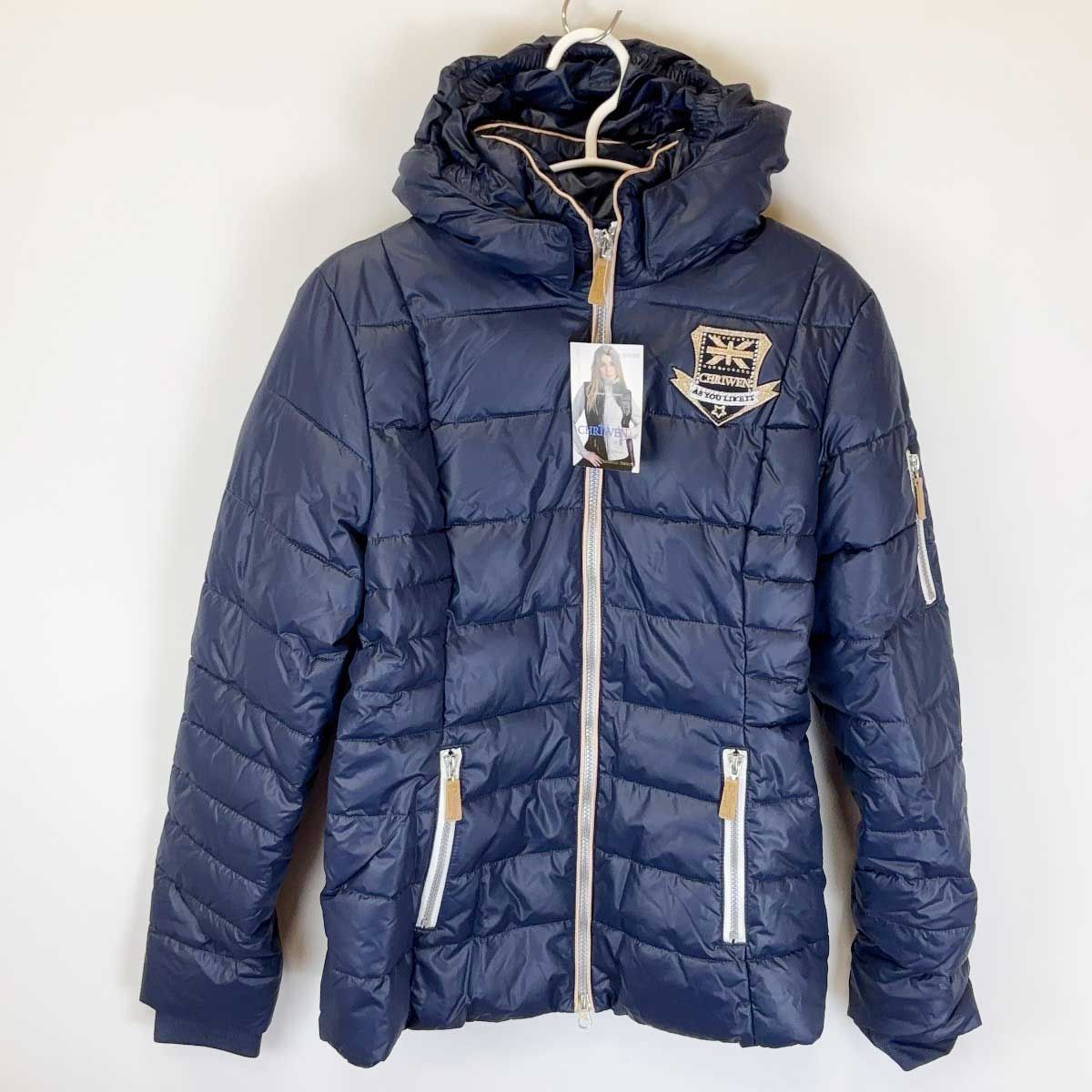 ♥ Chriwen クリューベン Iceflower ジャケット 取り外し なフード M ネイビー レディース 乗馬 馬術