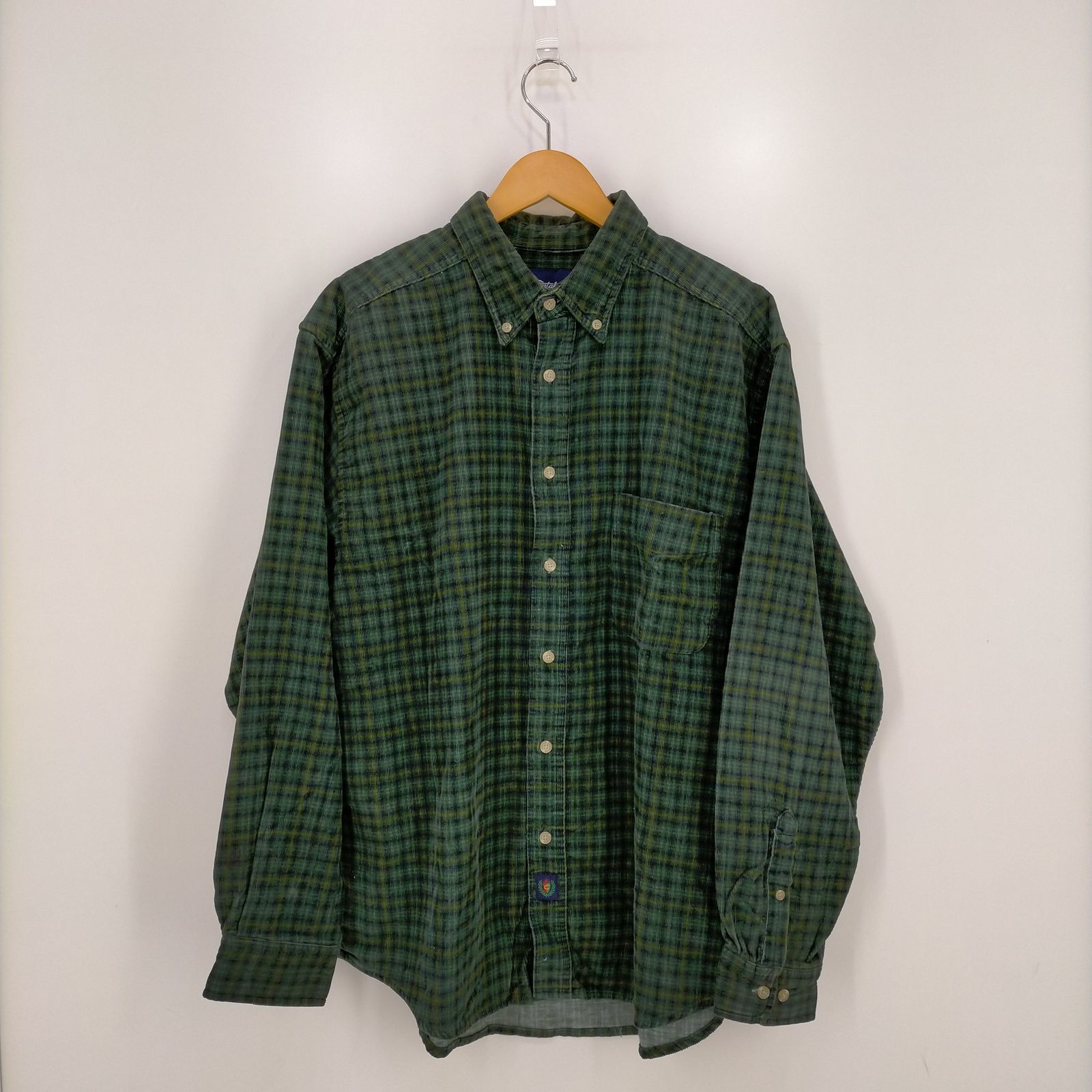 その他ブランド / Catalina/半袖シャツ/L/レーヨン/GRY/チェック カタリナ Catalina 80s-90s コーデュロイ チェック柄 ボタンダウン