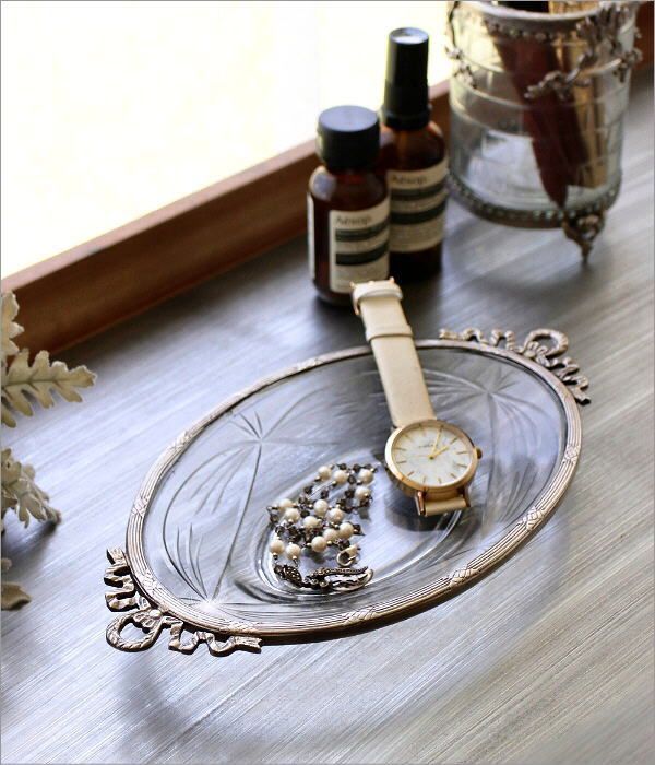 トレー トレイ おしゃれ ガラス 小物置き 卓上 プレート 皿