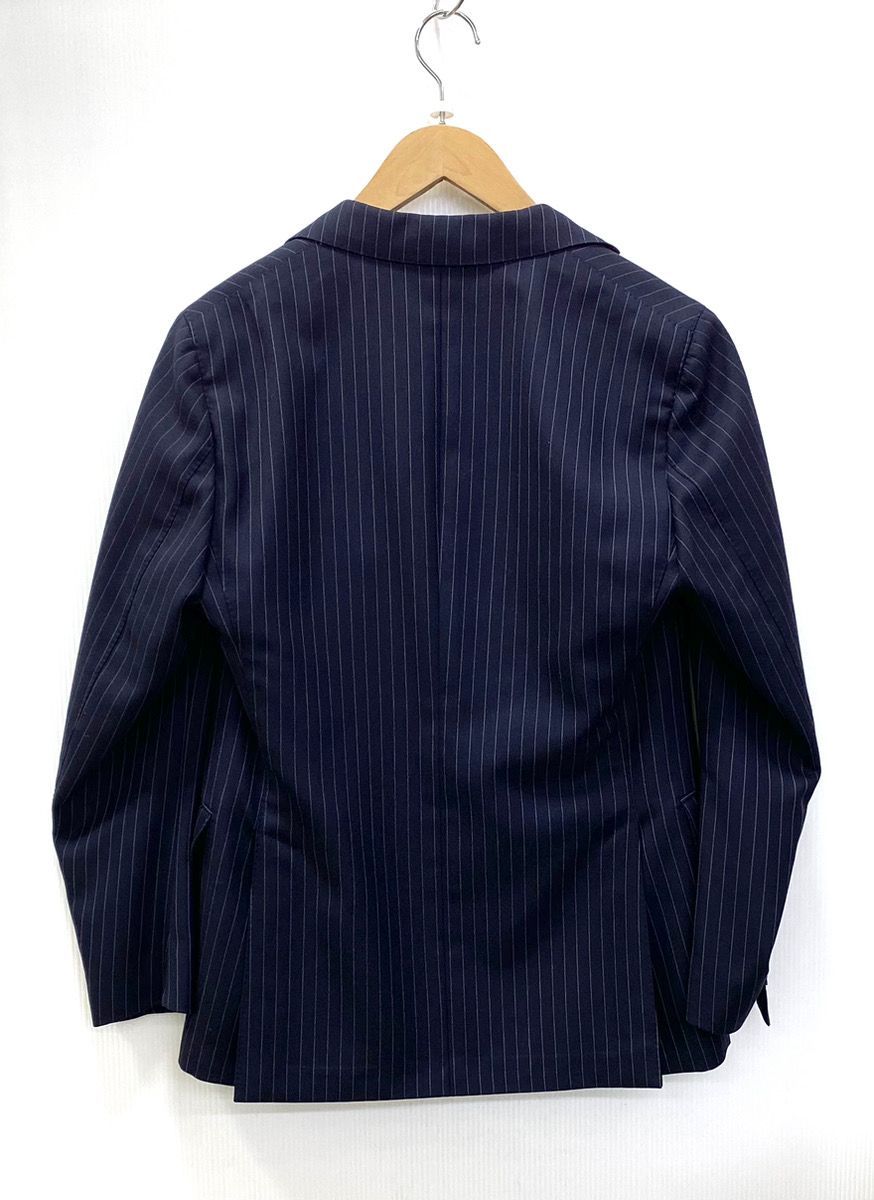 美品 LARDINI ラルディーニ テーラードジャケット 総柄 ネイビー XL ラルディーニ LARDINI シングルテーラード ジャケット