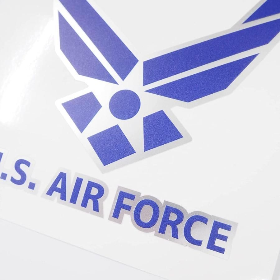 アメリカ空軍 ステッカー 10cm U.S AIR FORCE アメリカン かっこいい アルミカラー 軍隊 空軍マーク (青) - メルカリ