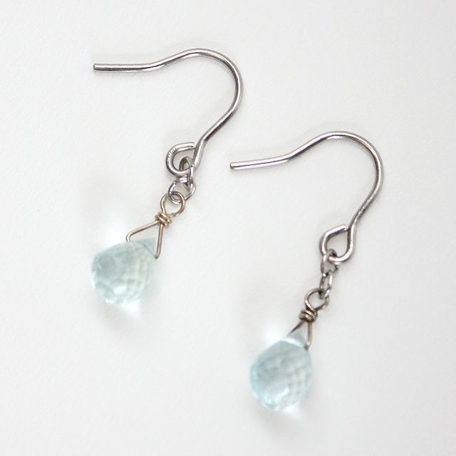 しずくフックピアス Aquamarine