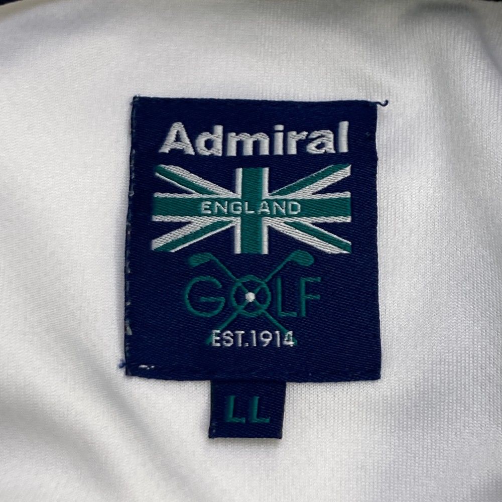 サイズ：LL ADMIRAL アドミラル  半袖ポロシャツ 刺繍  ホワイト系 [240101418470] ゴルフウェア メンズ ストスト サイズ：LL ADMIRAL アドミラル 半袖ポロシャツ 刺繍 ホワイト系