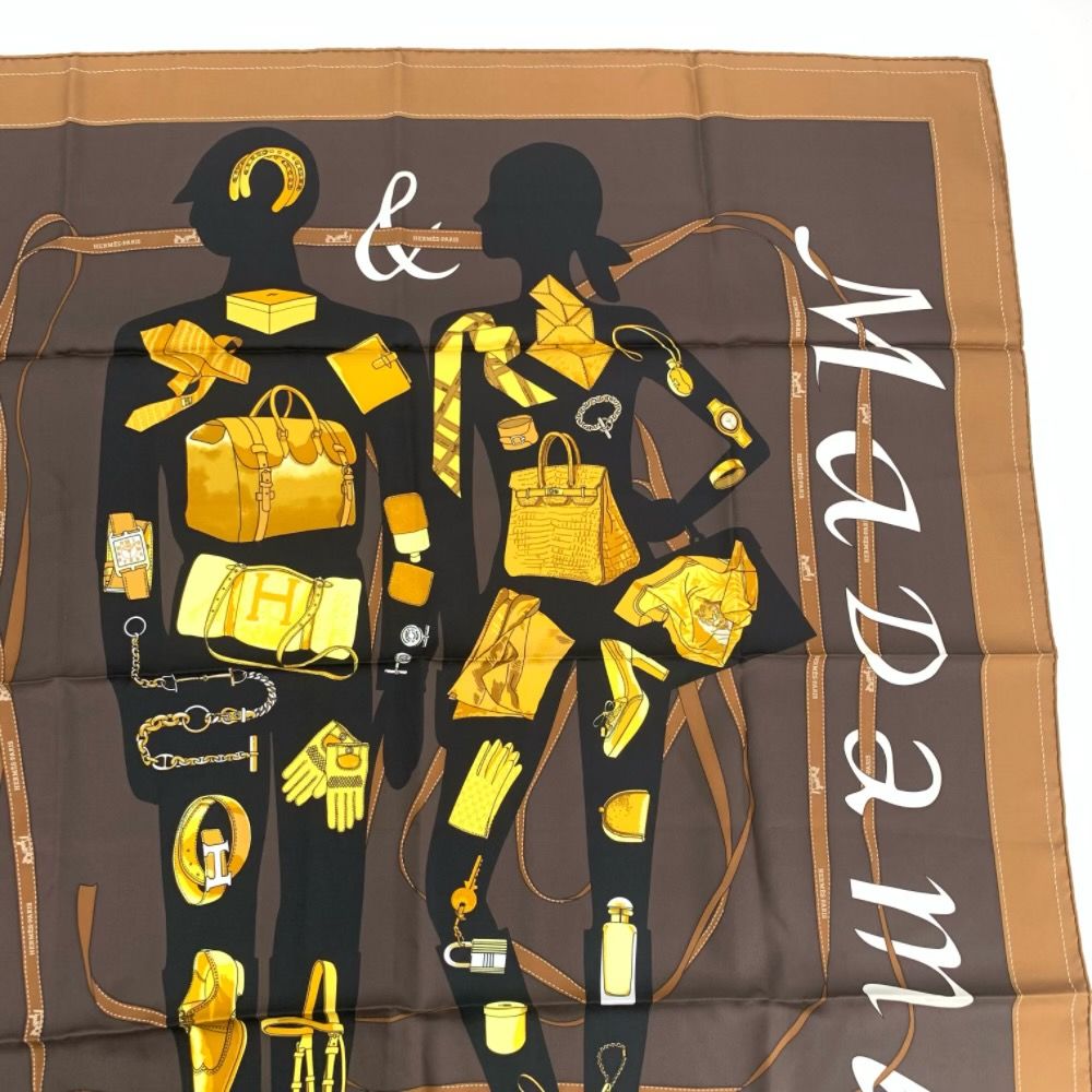 極美品 HERMES エルメス スカーフ カレ90 MONSIEUR ET MADAME ムッシュ