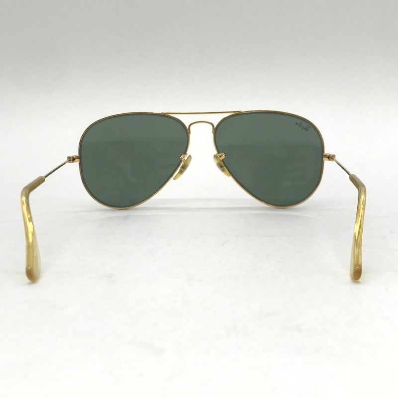 RayBan サングラス AVIATOR アビエーター B&L製 ティアドロップ アイウェア 眼鏡 メガネ 58□14 ゴールド レイバン 服飾小物 B10828◆