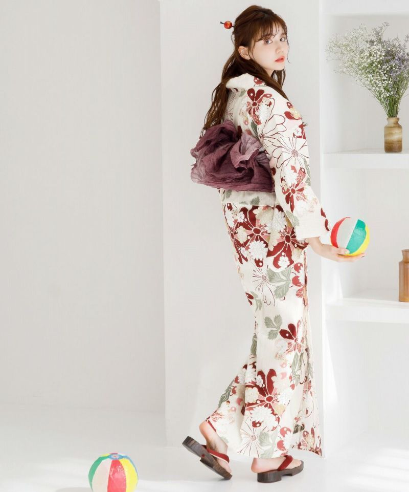 京緋色の古典菊】Dita ディータ 浴衣 5点セット レディース 2025