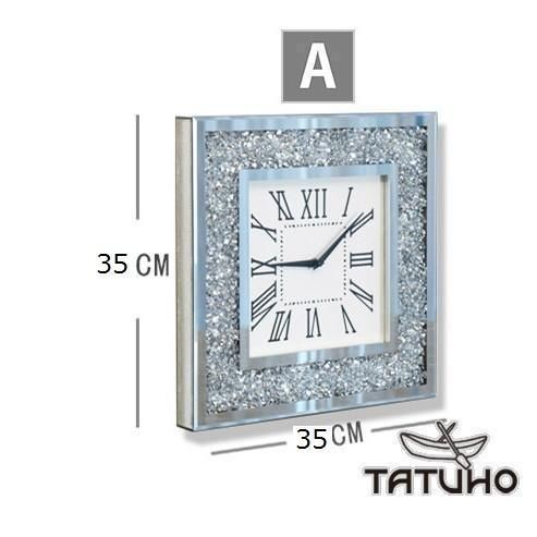 掛け時計 おしゃれ 壁掛け時計 北欧 モダン 音しない スクェア 丸い 手作り キラキラダイヤ aoc20 NEXPOTALLINN_EU