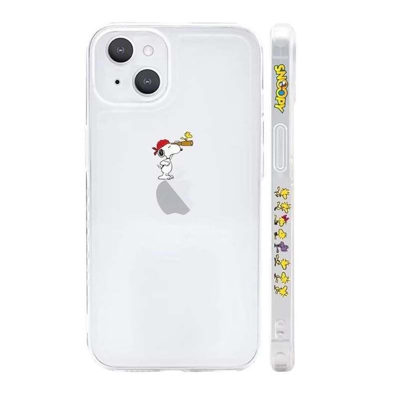 新品　スヌーピー iPhone12mini 用 ケース クリア 保護カバー キャラクター スマホケース ［軽薄型 ワイヤレス充電対応 レンズ保護 ストラップホール付き］ 5.4インチ アイフォン12ミニ 対応 透