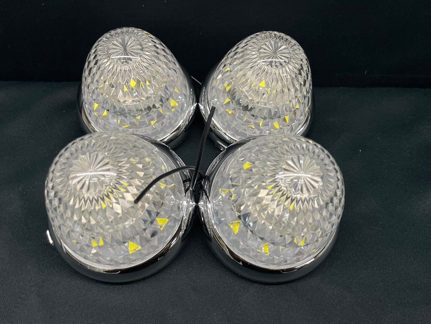 ASC-137　4個　LED超流星彩光マーカー　ホワイト　白　樹脂レンズ　12V　24V　レトロ　デコトラ　アート トラックショップASC