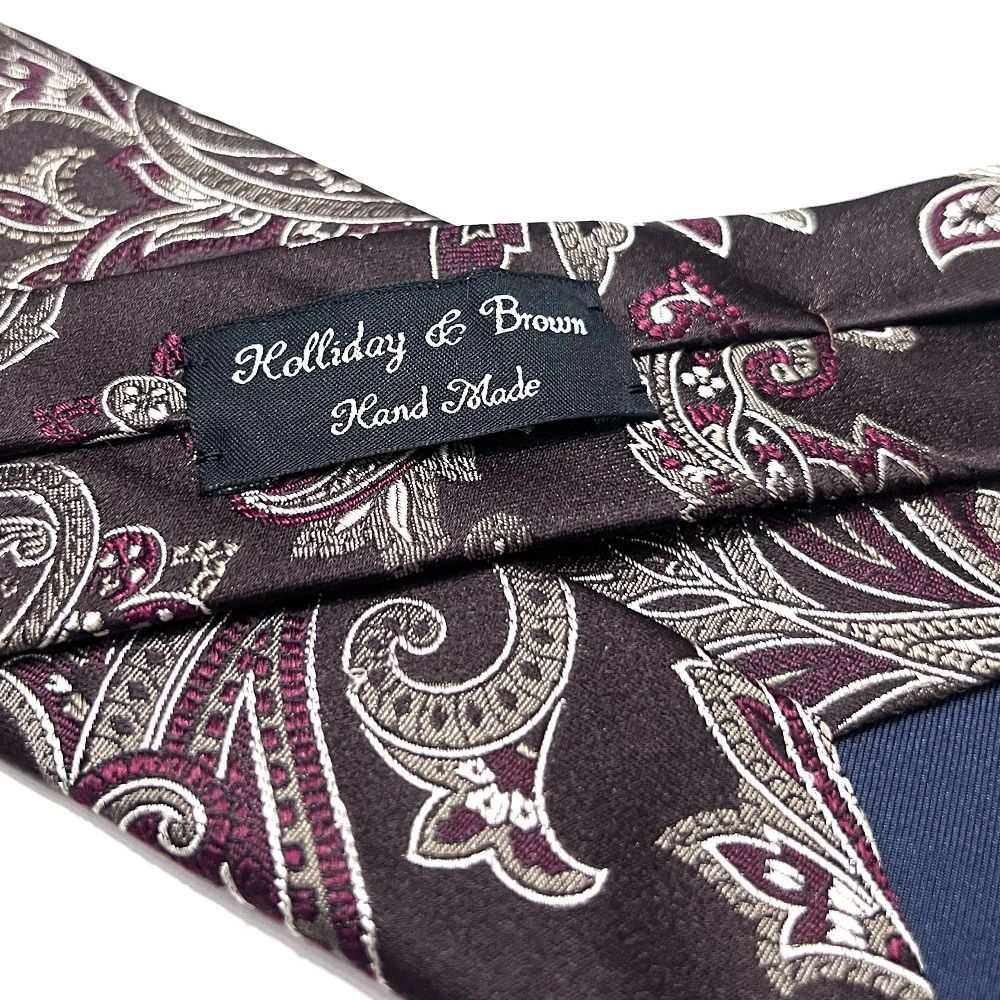 新品】Holliday & Brown／シルクドットタイ／ブラウン／イタリア製