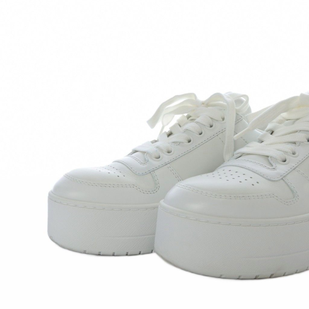 PRADA プラダ ダウンタウン ボールド レザースニーカ35 白 ホワイト