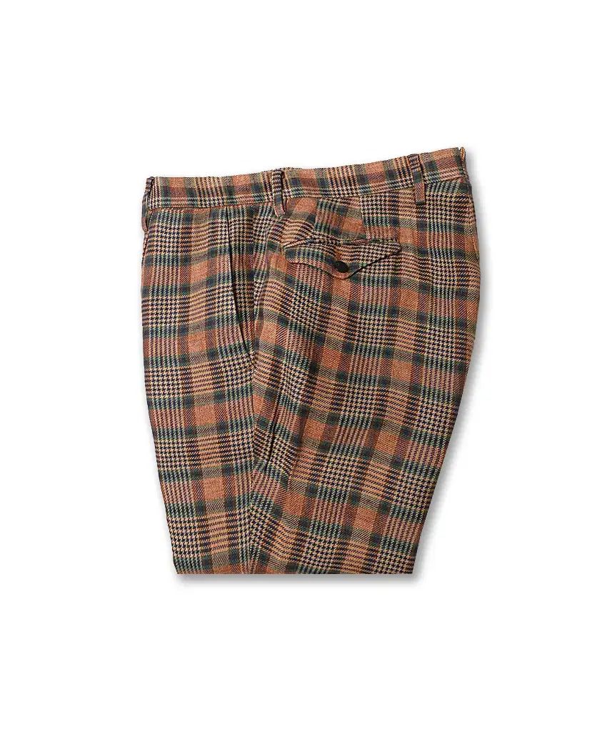 トゥモローランド Tomorrowland リネン CHECK スリム パンツ