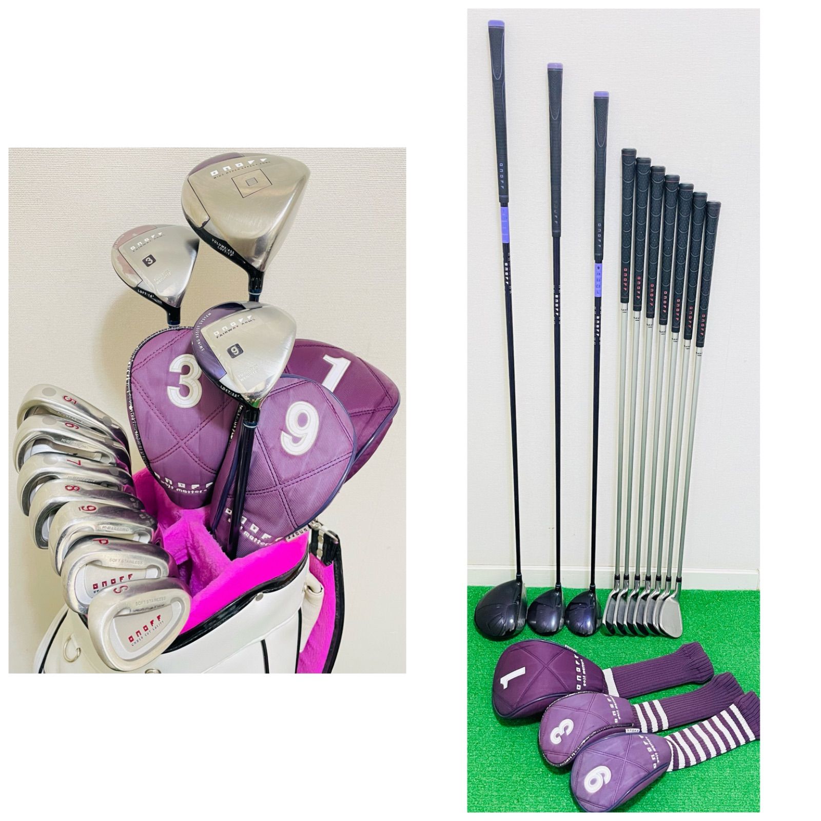 9123 ONOFF オノフ レディース 右利き ゴルフクラブ10本セット フレックスL ドライバー ウッド アイアン LP-412 LP-1