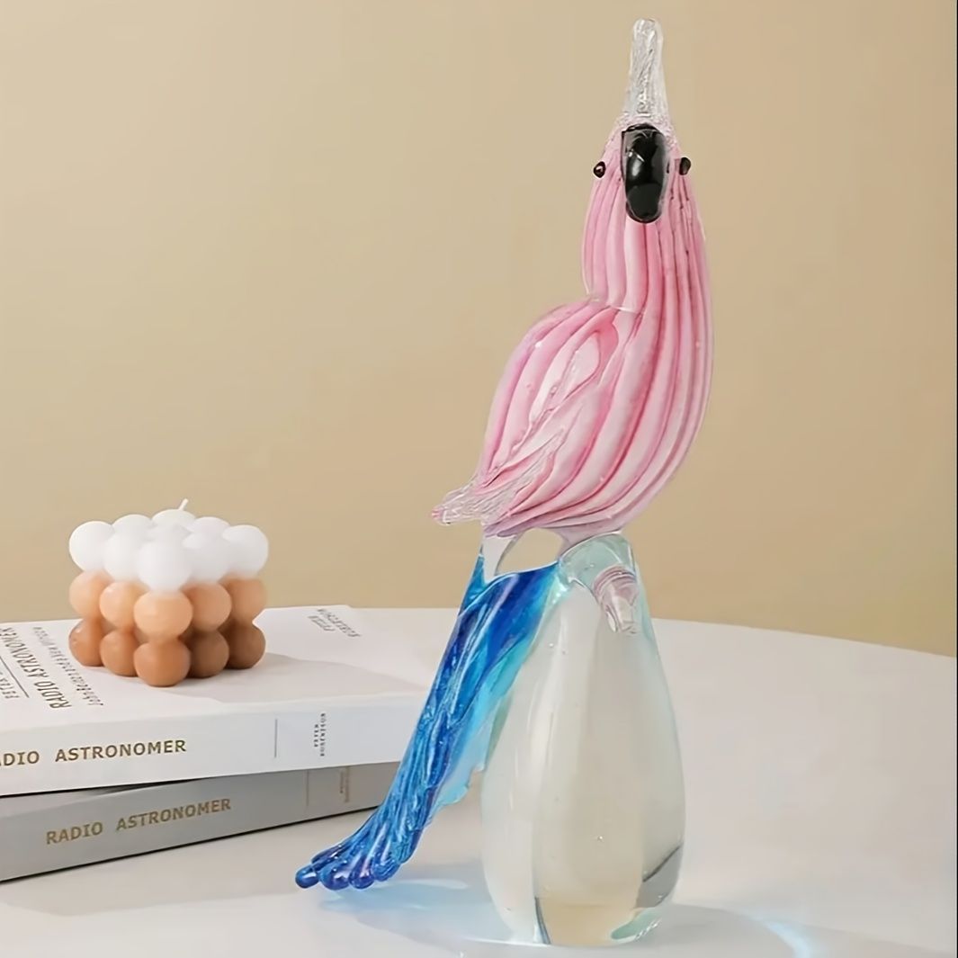 オブジェ 置物 オウム 鳥 とり インテリア リビング ダイニング 玄関 寝室 装飾 オーナメント ガラス プレゼント ギフト オシャレ 棚装飾 インテリア雑貨