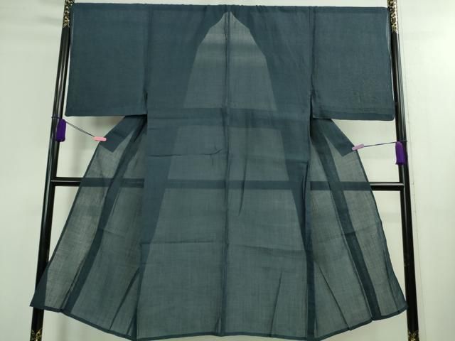 平和屋着物 上 夏物 男性 本場小千谷ちぢみ 麻 色無地 紺色 DZAA9906kh5