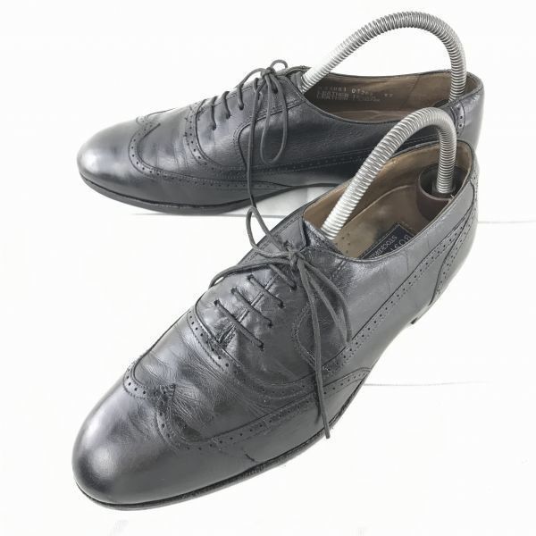 ボストニアンStockbridge 本革ウイングチップ 25.5 黒 フルブローグ マッケイ製法 ドレスシューズ ビジネス◆G-22