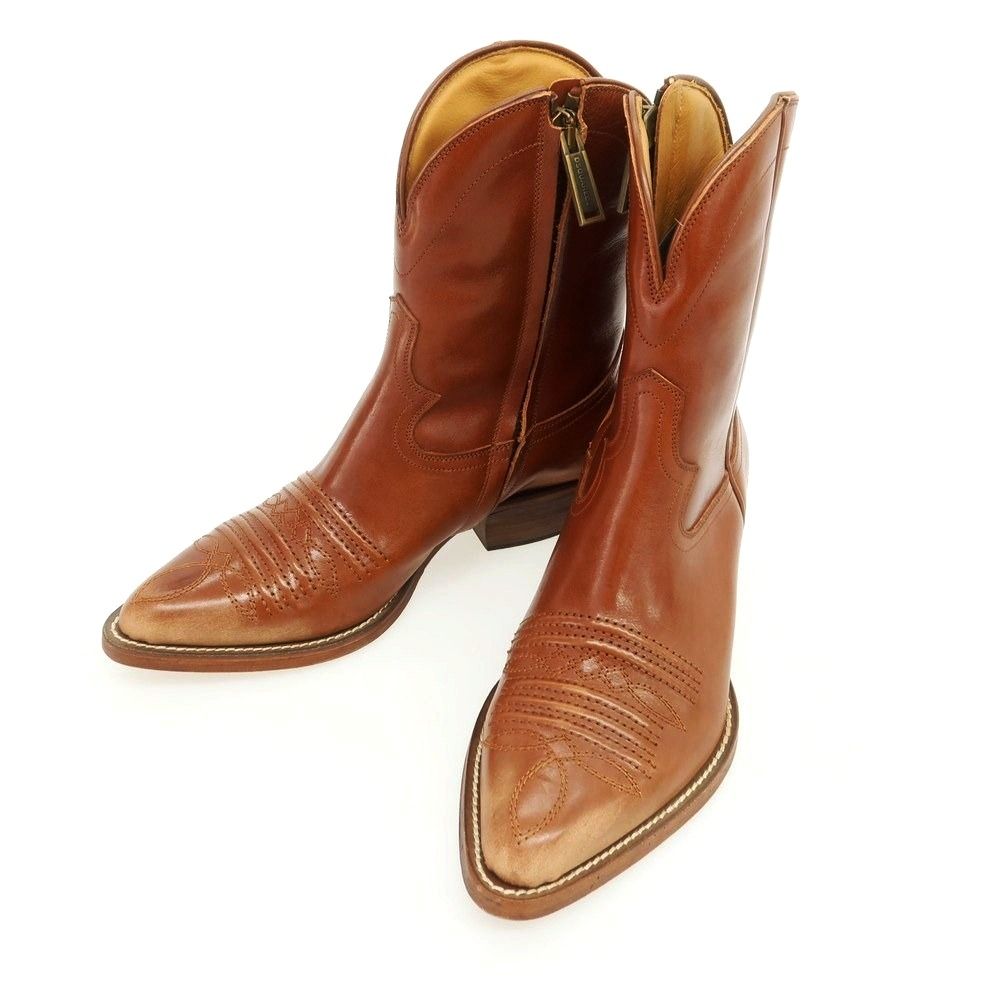 ディースクエアード DSQUARED2 レザー ウエスタンブーツ ブラウン サイズ39 メンズ