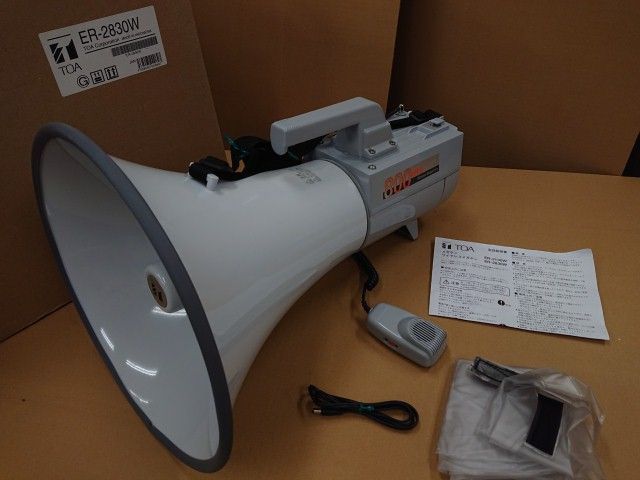♥品 TOA ワイヤレスメガホン ER-2830W 30W ホイッスル音付 大型 拡声器