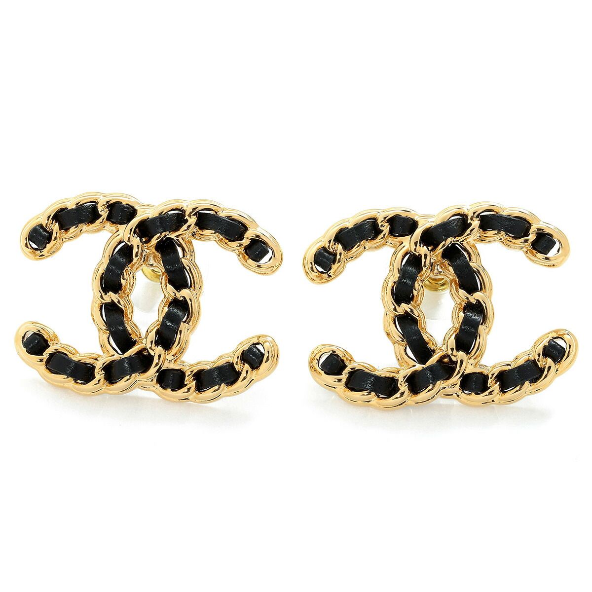 新品 シャネル CHANEL ピアス ロゴピアス ゴールド/ブラック - メルカリ