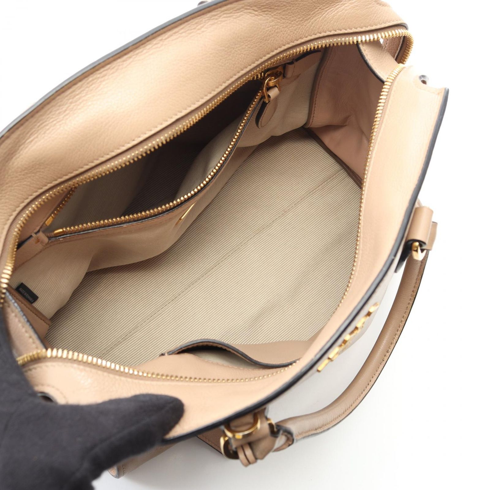 プラダ PRADA ハンドバッグ 1BA164 ピンクベージュ レザー 2wayトート 