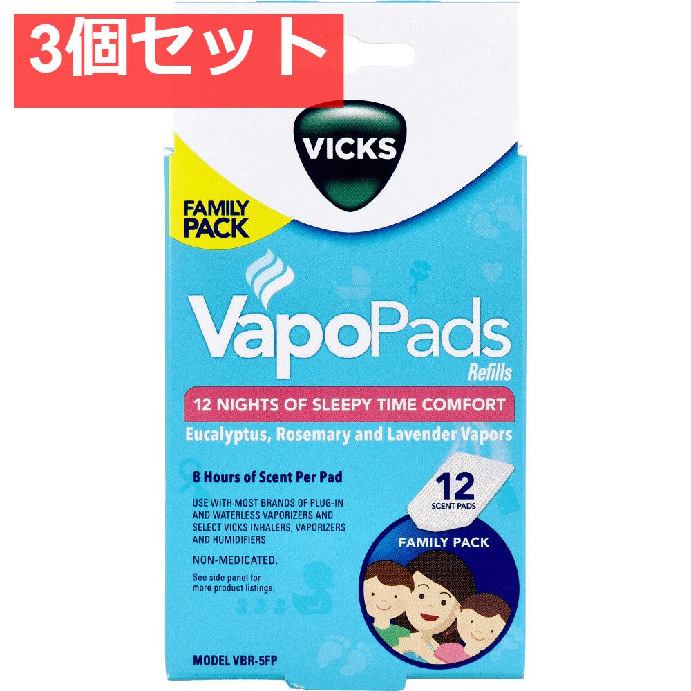 VICKS ヴィックス 加湿器 V750 VWM845J用 芳香パッド VBR-5FP 12枚入 3個セット