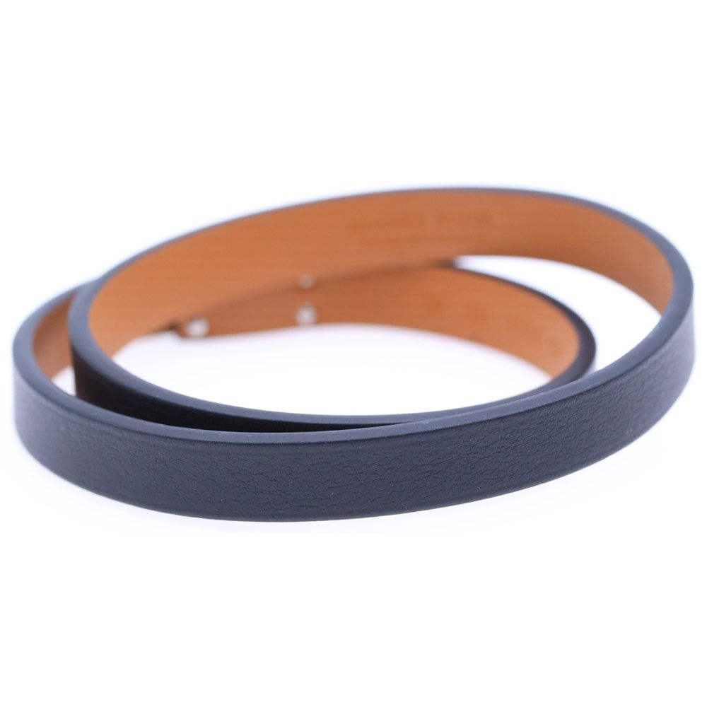 HERMES エルメス レザーケリーベルト ブラックシルバー金具 HERMES