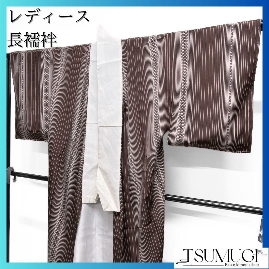 未着用　長襦袢　襦袢　縦縞　抽象模様　グラデーション　着物　052a p 未着用 長襦袢 襦袢 縦縞 抽象模様 グラデーション 着物 052a p