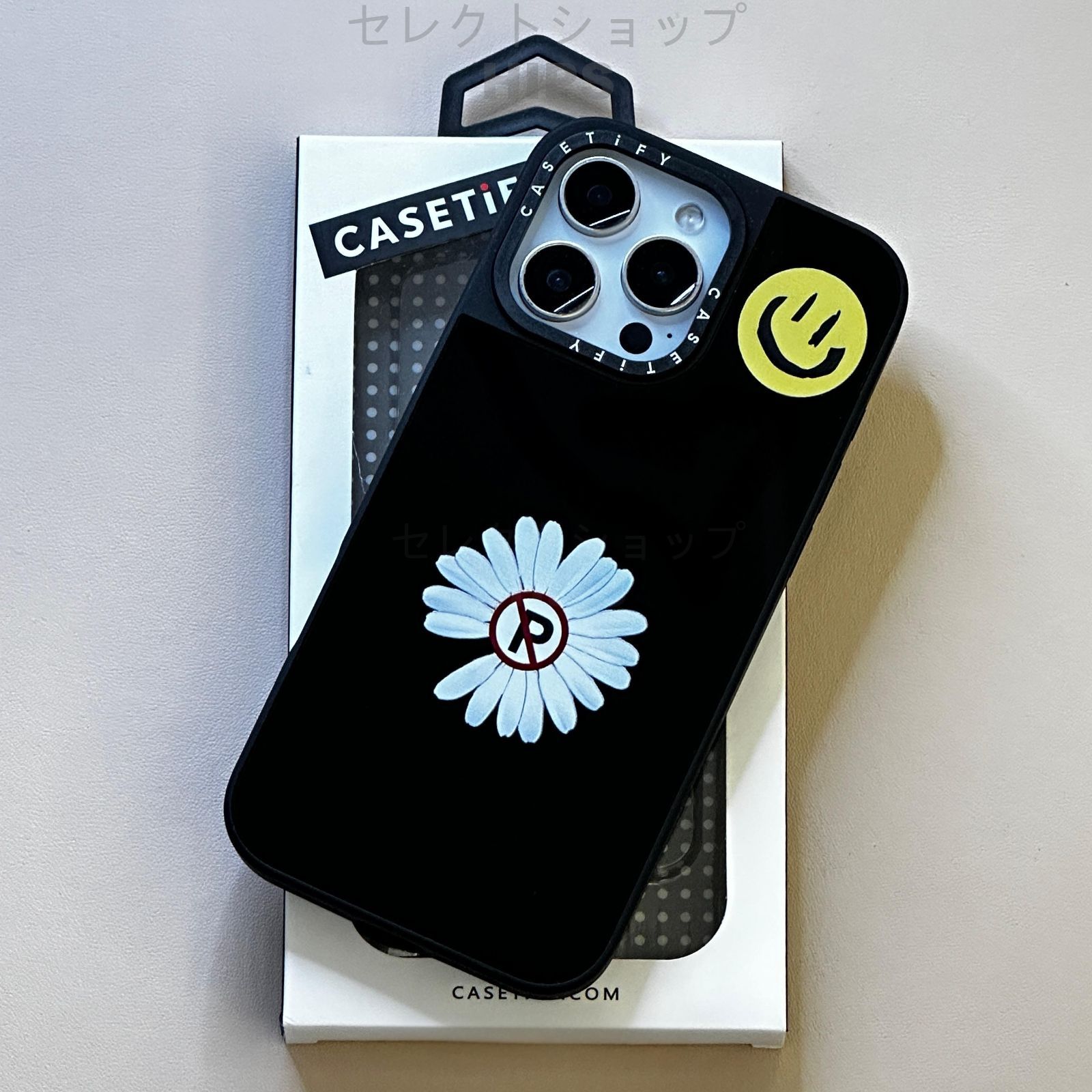新品 GD デイジーフラワー iPhoneケース CASETiFY ブラック鏡面