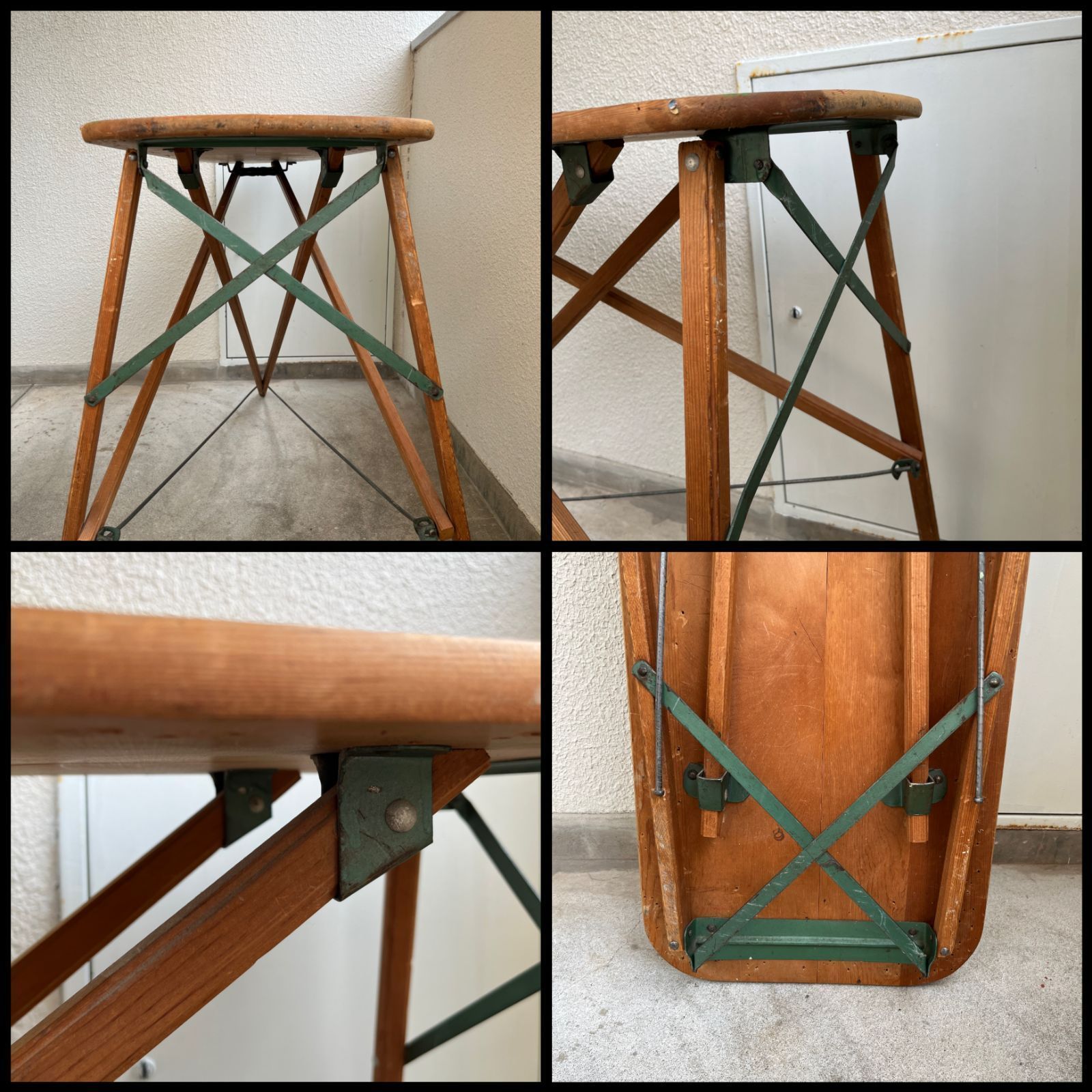 テーブル / アイロン台アンティーク ビンテージアイロン台 折り畳み