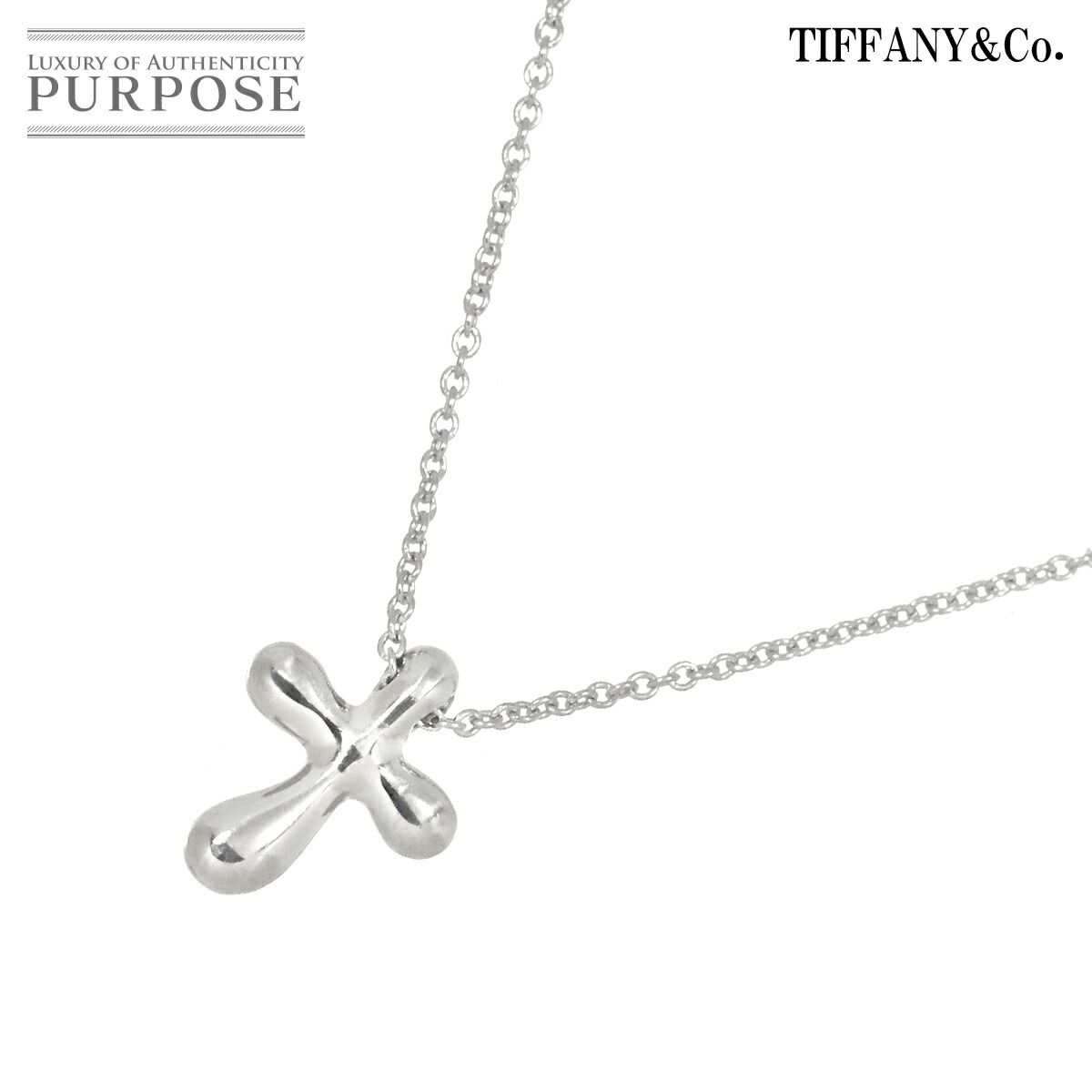 ティファニー TIFFANY&Co. スモール クロス ネックレス 40cm Pt 