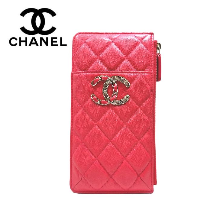 格安 シャネル CHANEL 長財布 ウオレット 財布 カードケース 赤 レッド