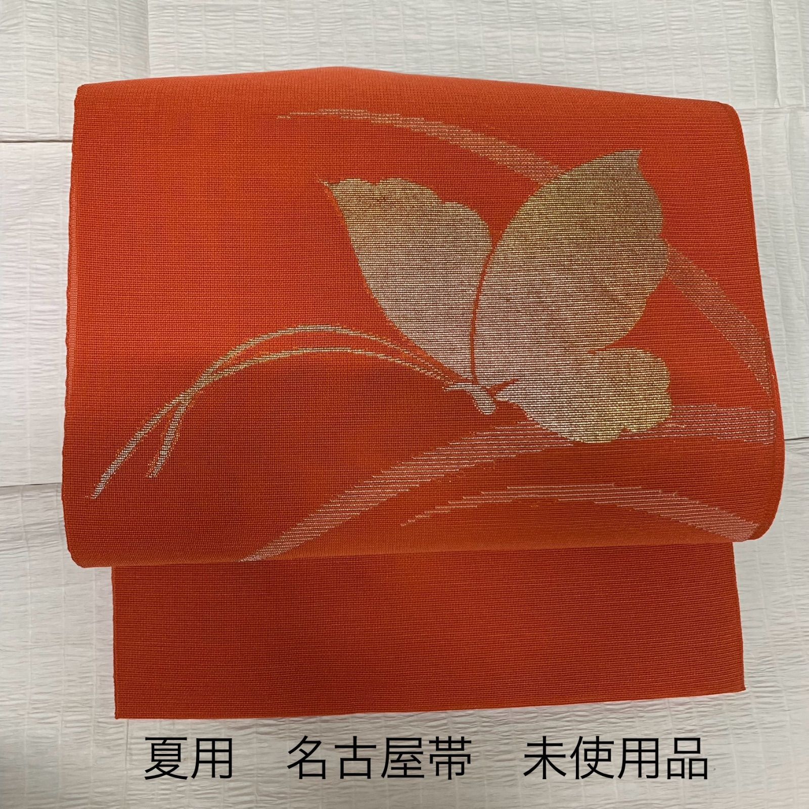 夏用 名古屋帯 未使用品 紗 夏用着物 蝶柄 o563 - メルカリ