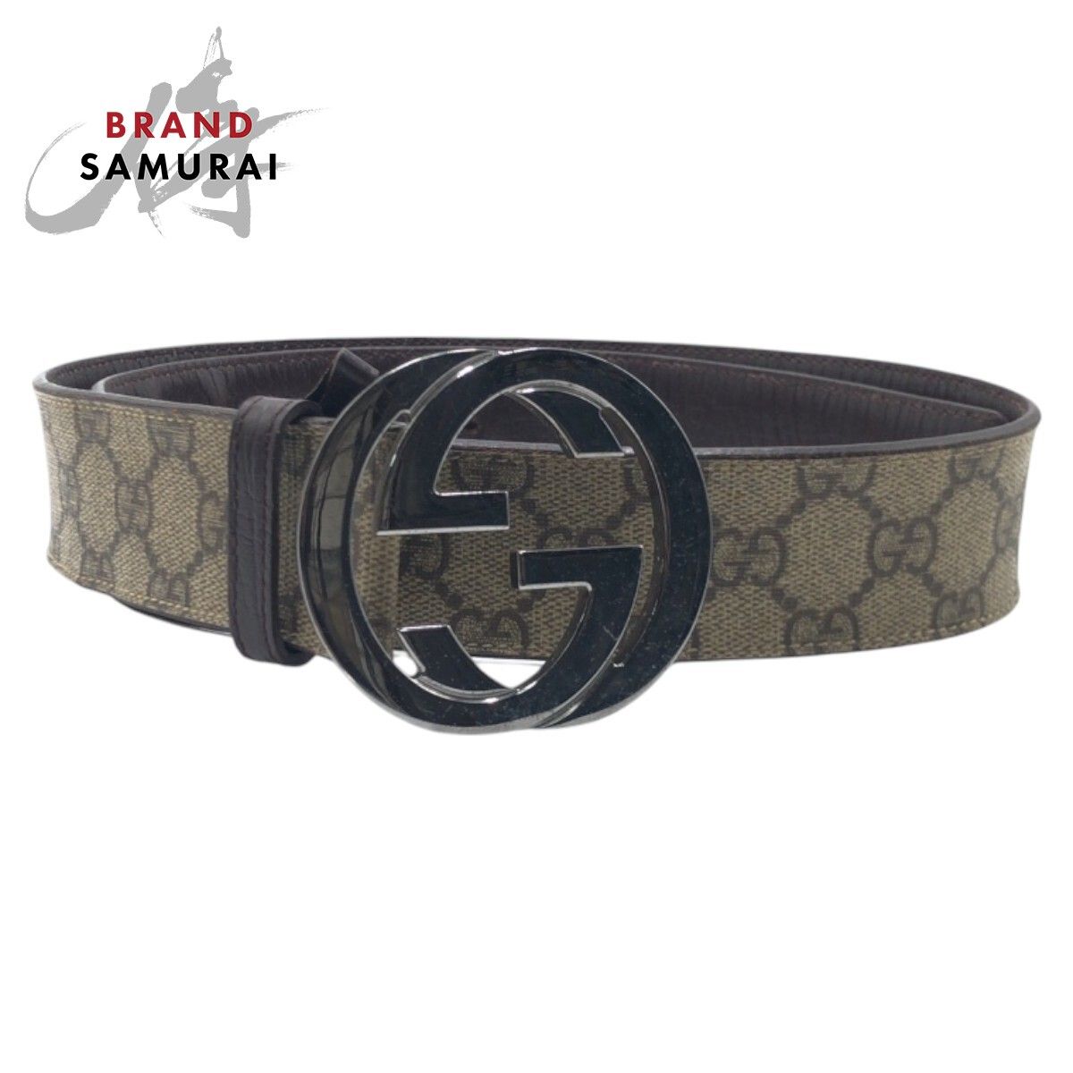 GUCCI グッチ インターロッキング ベージュ ブラウン シルバー金具 GG 