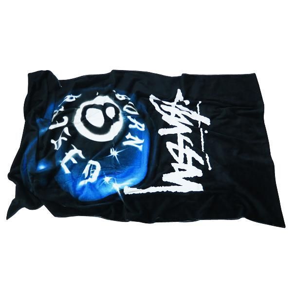 STUSSY ステューシー x Born X Raised ボーン アンド レイズド BXR BEACH TOWEL ブラック 8ボール ビーチタオル バスタオル