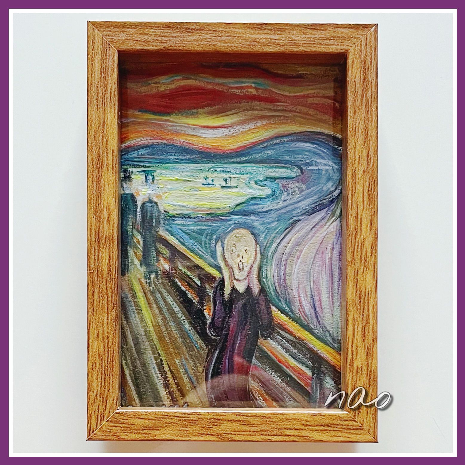 ミニチュア模写◇ムンクの叫び◇アクリル画◇手描き◇アート