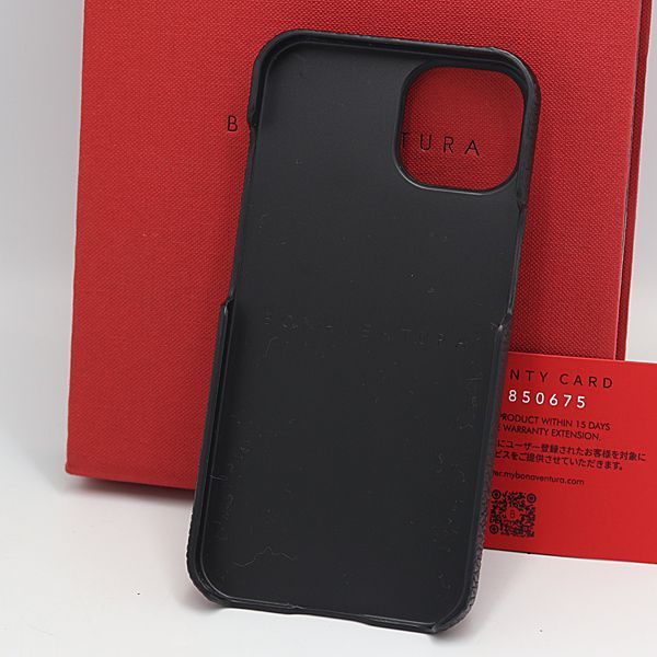 保/箱付 美品 ボナベンチュラ 850675 ブラック iPhone14ケース OGH 