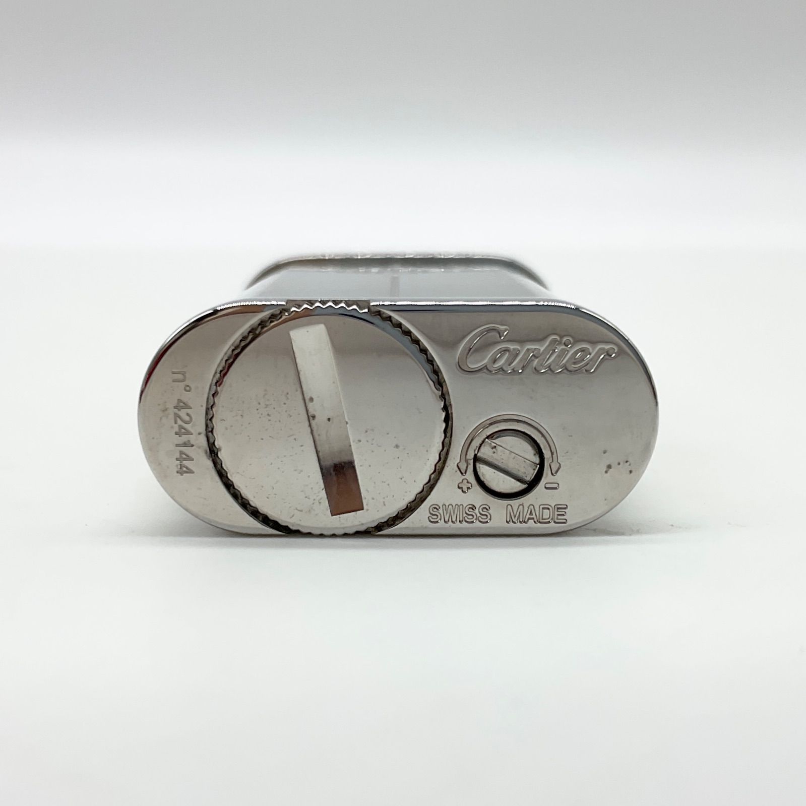 ○CARTIER カルティエ ガスライター ゴドロン ロゴ シルバー