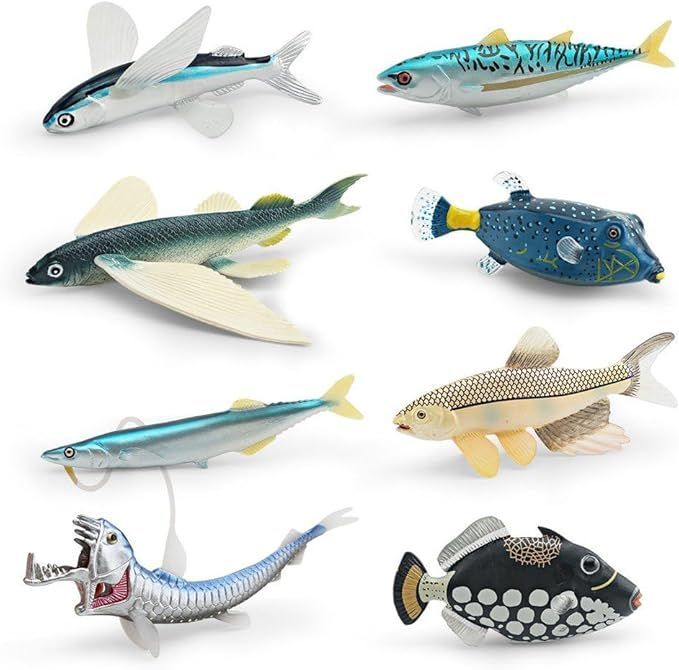 【在庫処分】海洋動物モデル 深海動物 置物 シミュレーション 海の魚 モデル 動物 フィギュア おもちゃ デスクトップ パーティー オーナメント 8個セット