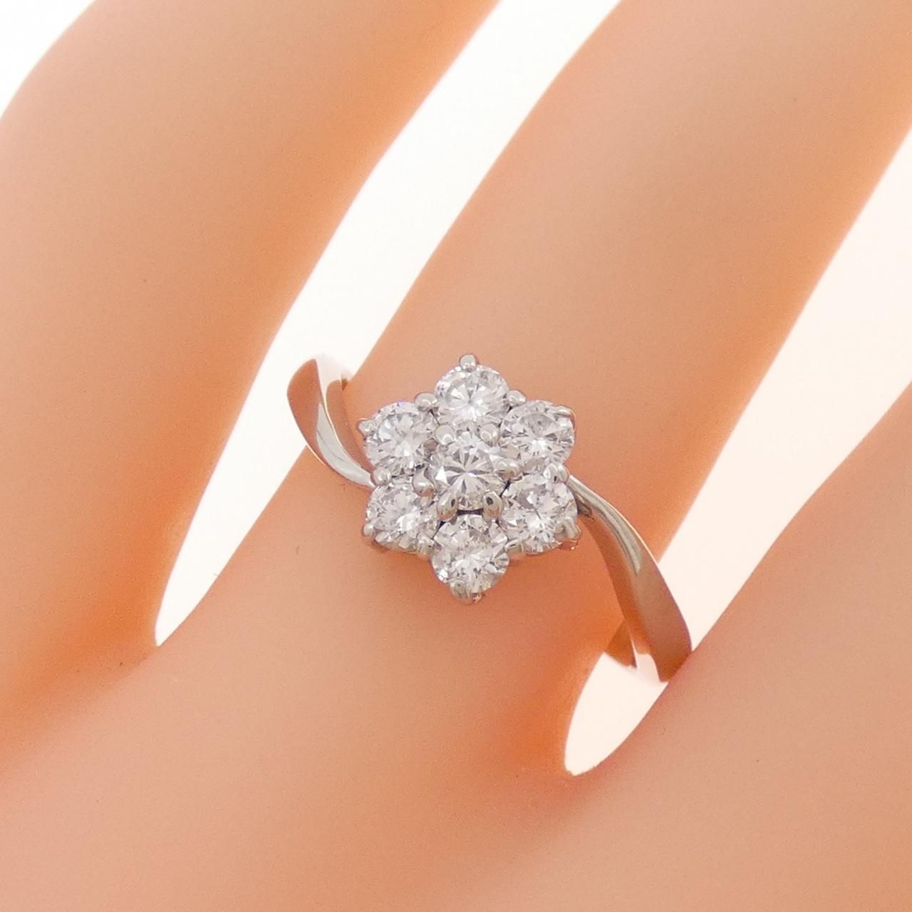 PT900 フラワー ダイヤモンド リング 0.54CT - メルカリ 