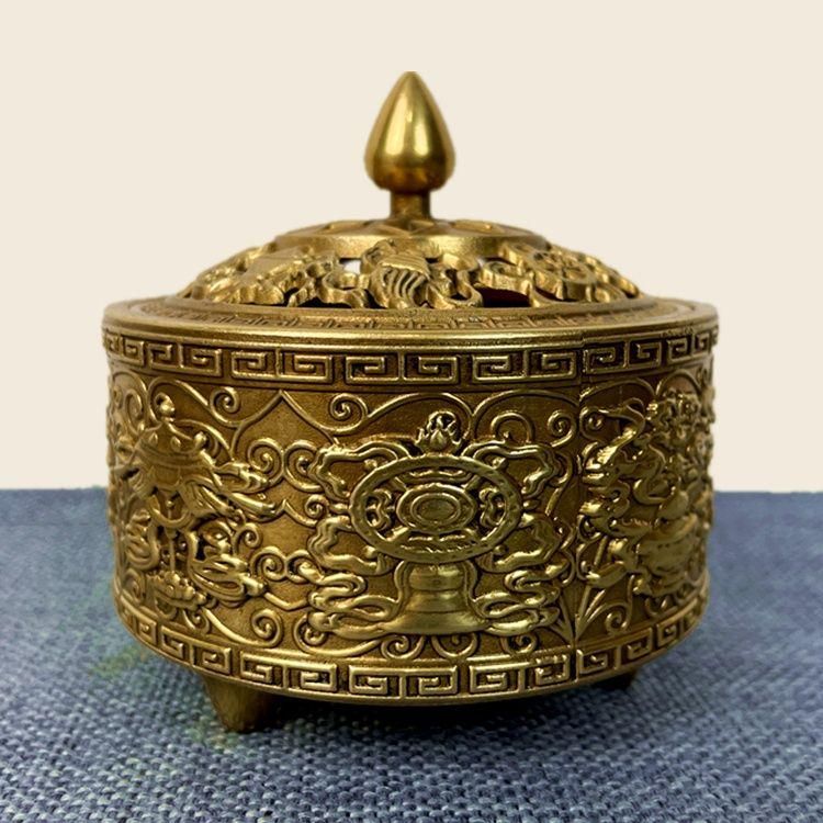 銅器 仏教 八宝 香炉古美術 コレクション品 銅製 工芸品 彫刻装飾品置物 銅器 仏教 八宝香炉 古美術 コレクション品 銅製 工芸品 彫刻