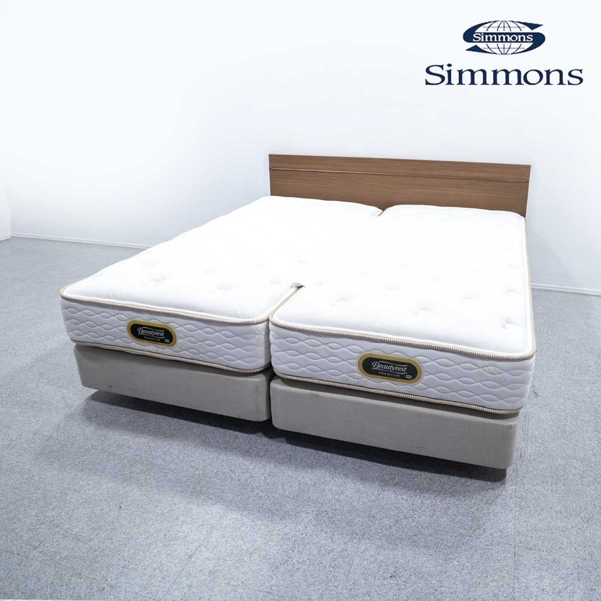 中古品】SIMMONS シモンズ Beautyrest PREMIUM Golden Value ビューティーレスト プレミアム ゴールデンバリュー  キングサイズ ベッド 分割型 ダブルクッション 定価59万 - メルカリ